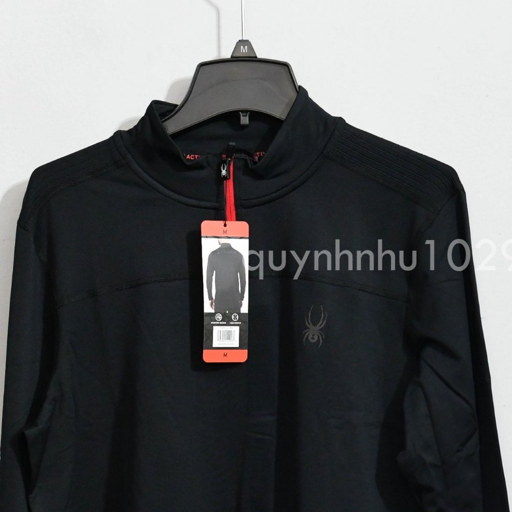 NWT Spyder Men’s 1/4 zip pullovers in  black - Picture 4 of 6